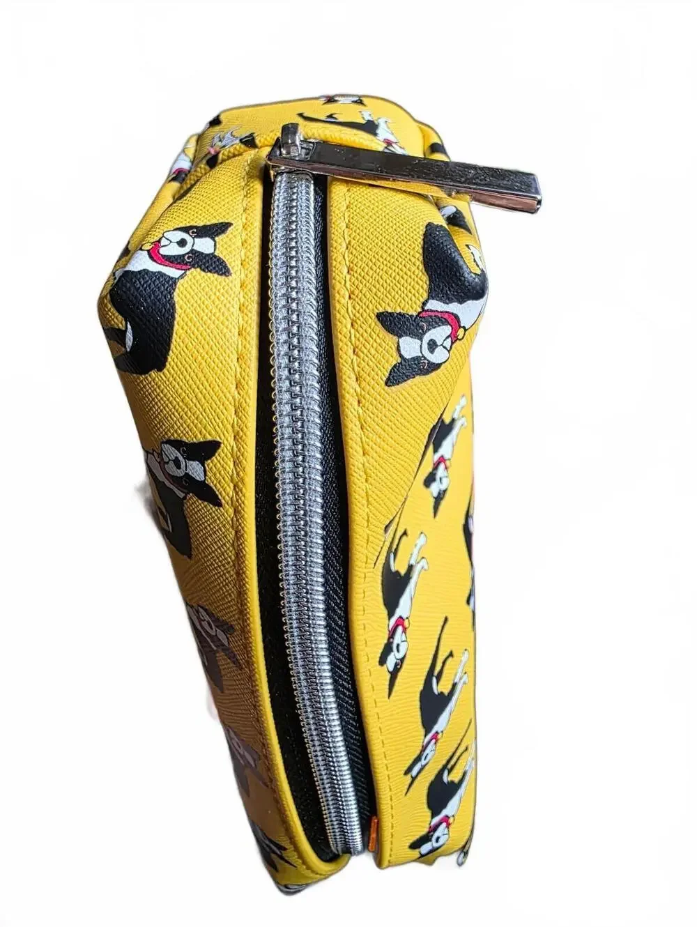 Marc Tetro Yellow Cosmetic Bag with Boston Terrier Print
